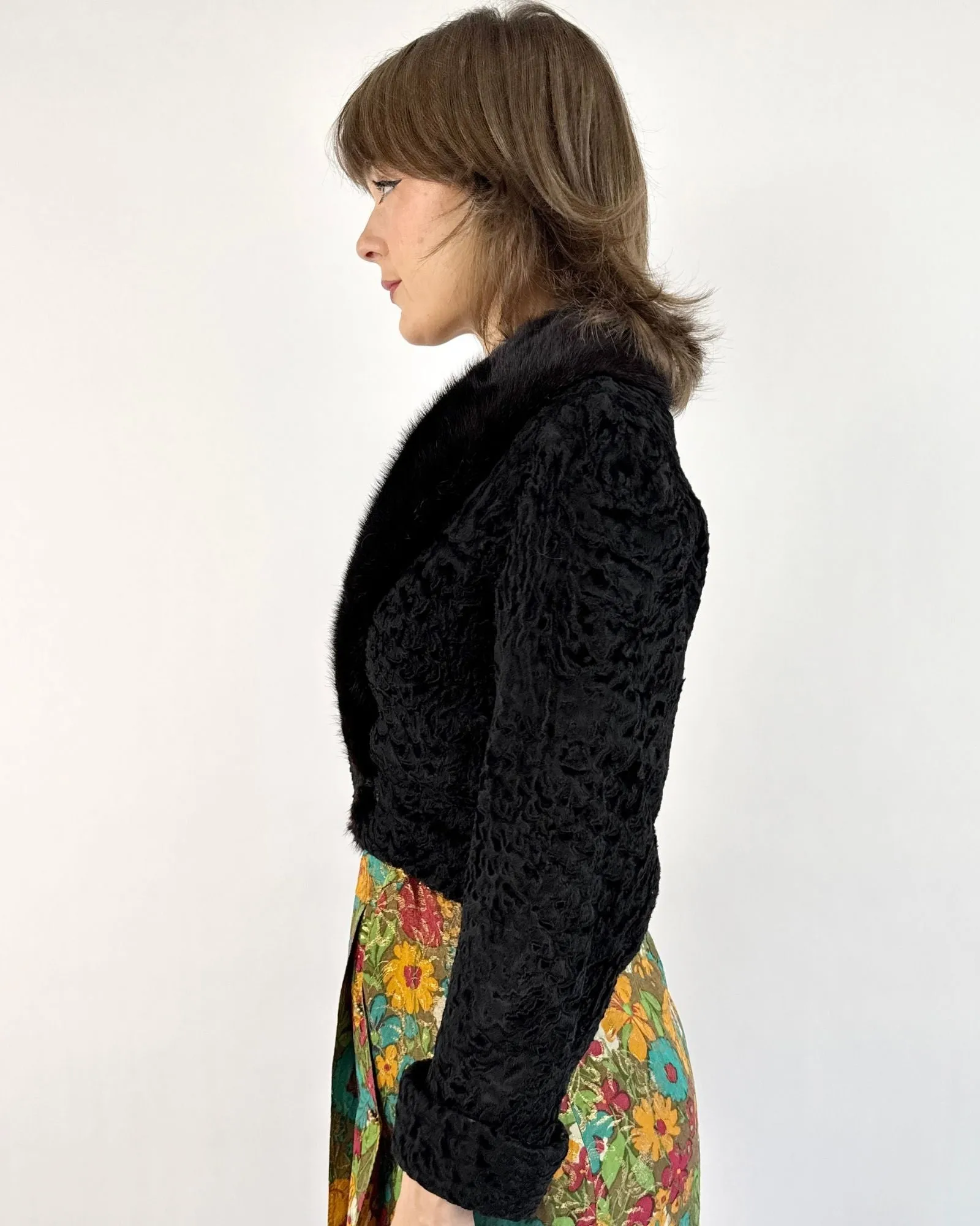 50s Classic Curly Lamb Jacket sold by Feathers Vintage product image thumbnail 3