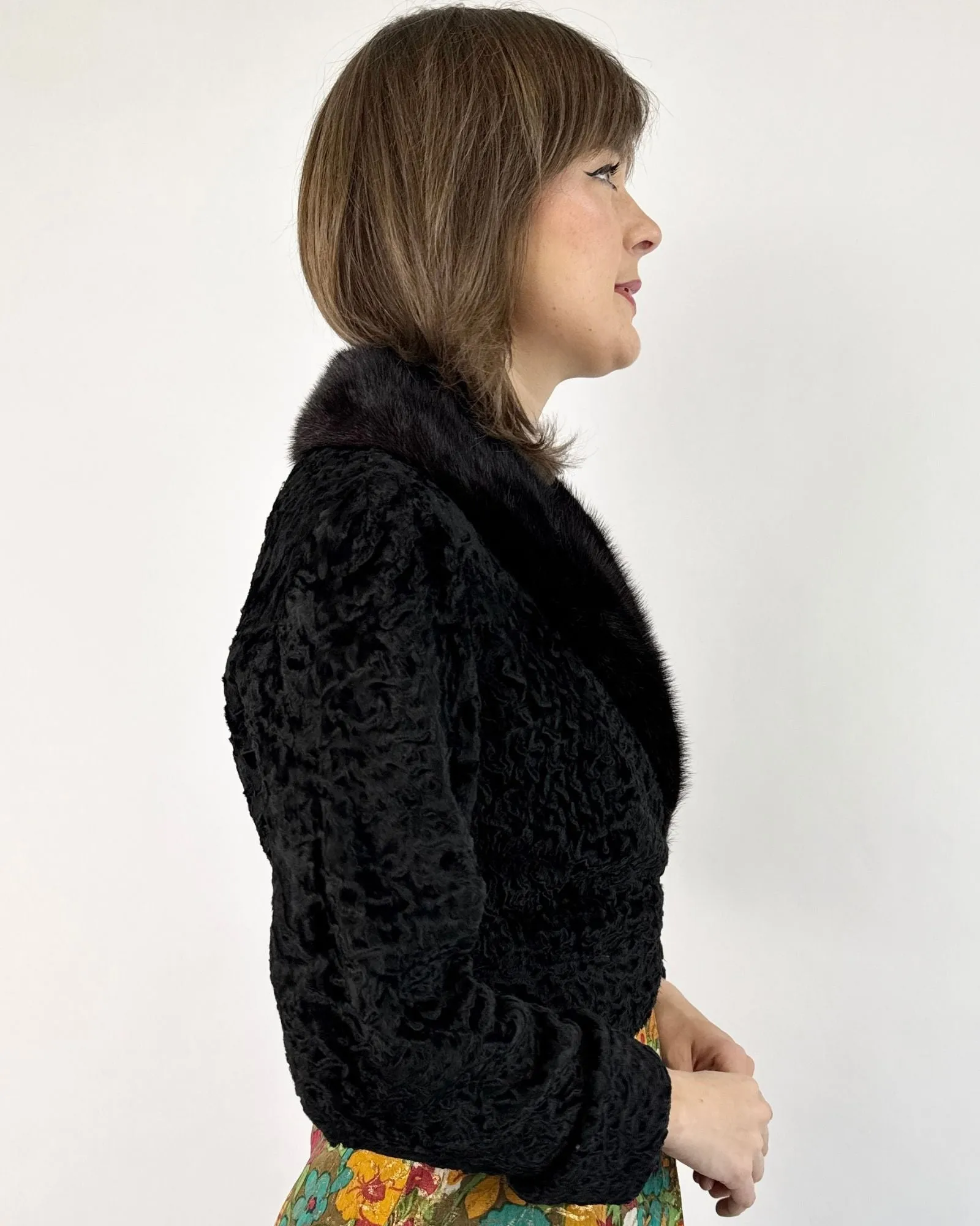 50s Classic Curly Lamb Jacket sold by Feathers Vintage product image thumbnail 4