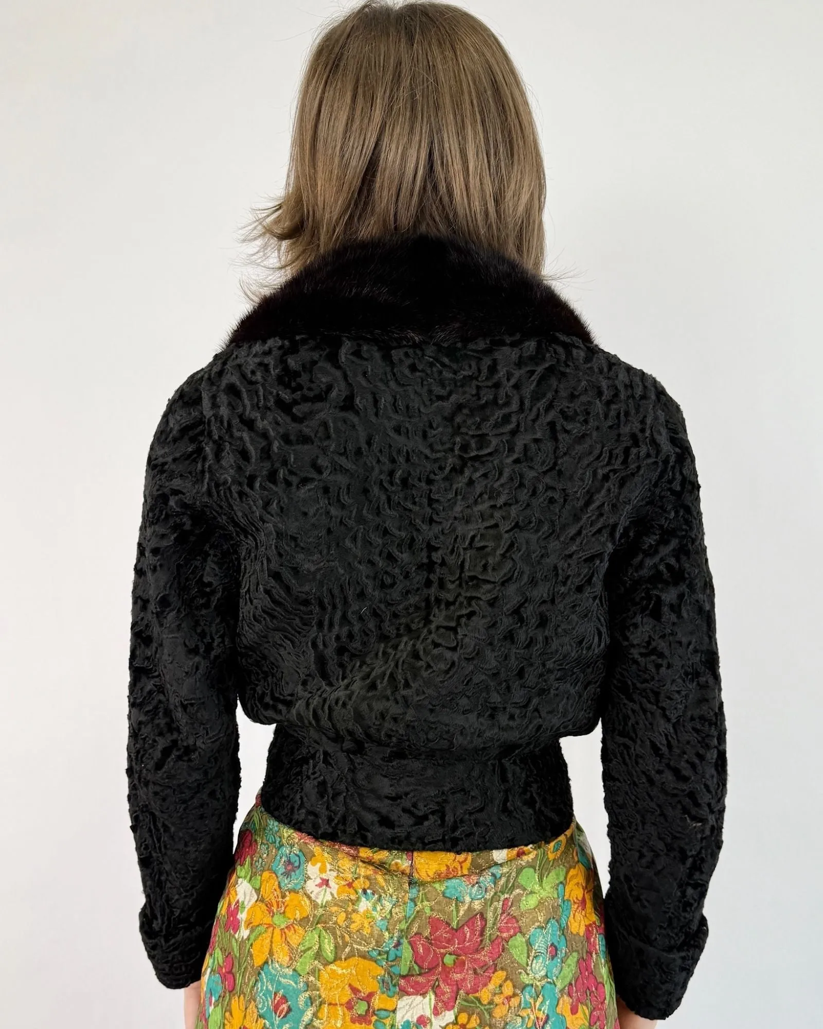 50s Classic Curly Lamb Jacket sold by Feathers Vintage product image thumbnail 5