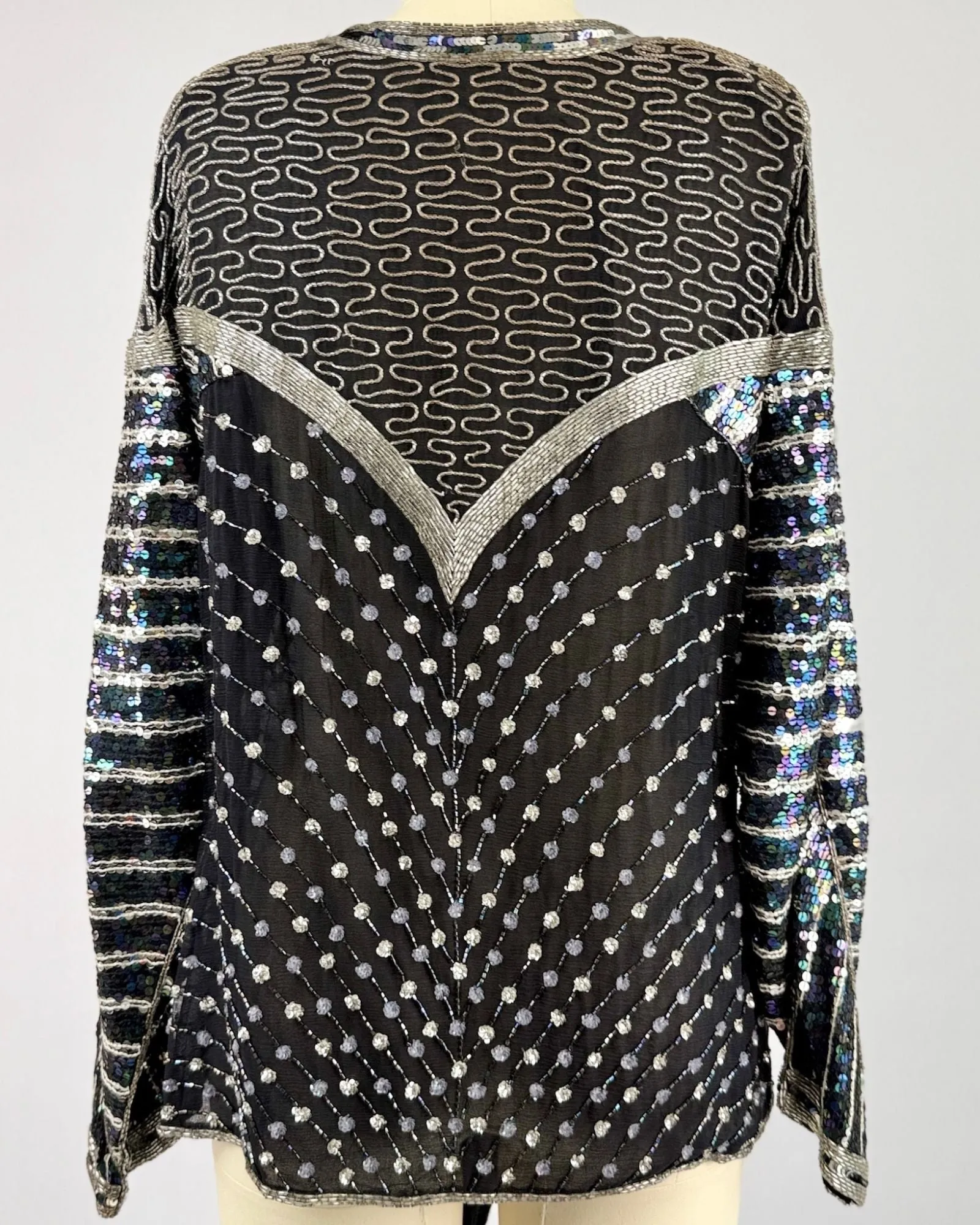 Black Draped Sequin Jacket sold by Feathers Vintage product image thumbnail 5