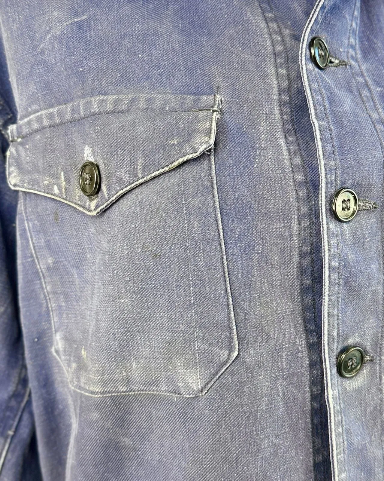 Blue French Cotton Workwear Jacket sold by Feathers Vintage product image thumbnail 2