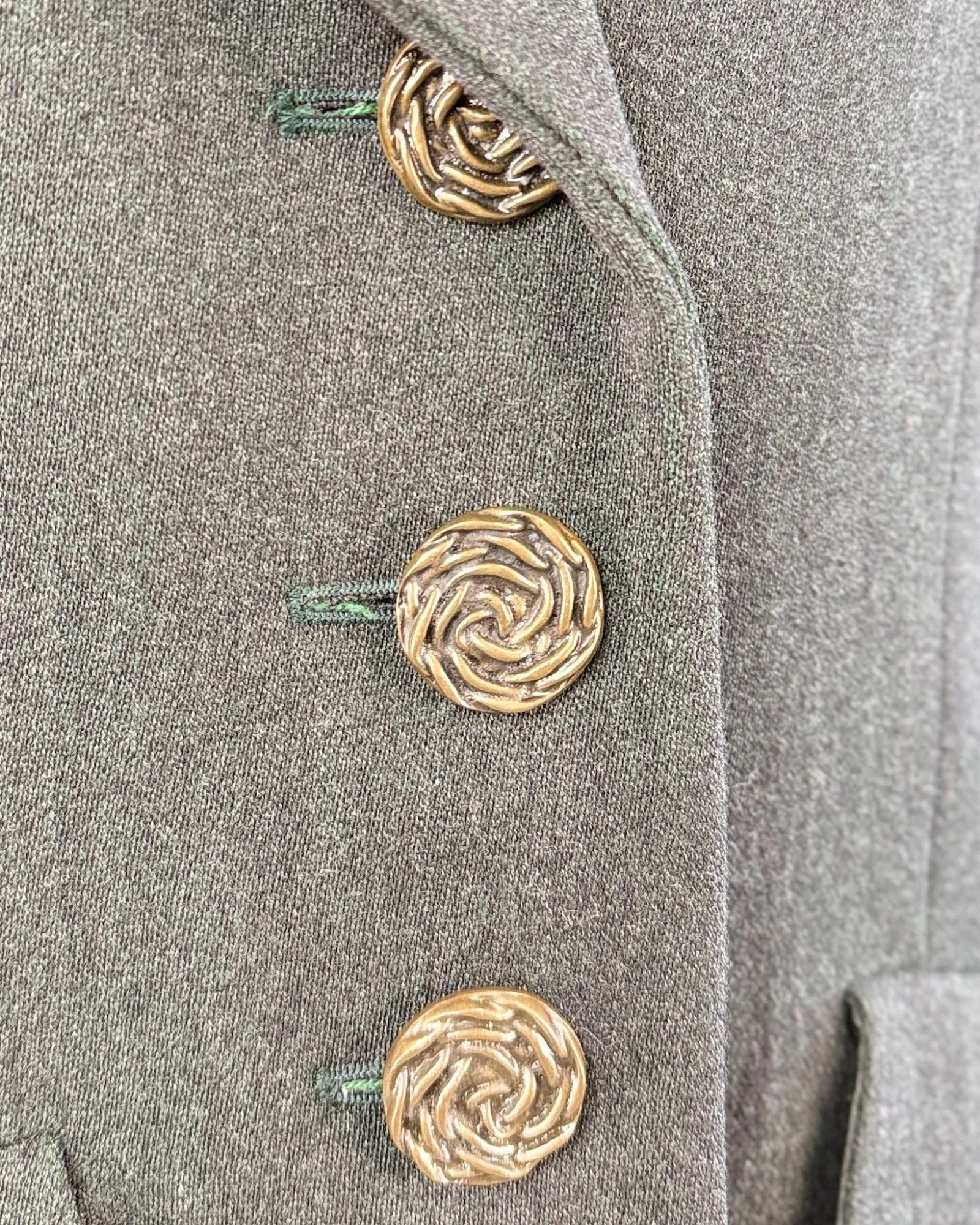 YSL Green Wool Blazer sold by Feathers Vintage product image thumbnail 2