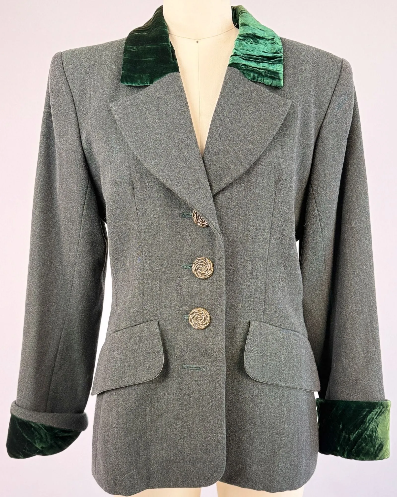 YSL Green Wool Blazer sold by Feathers Vintage