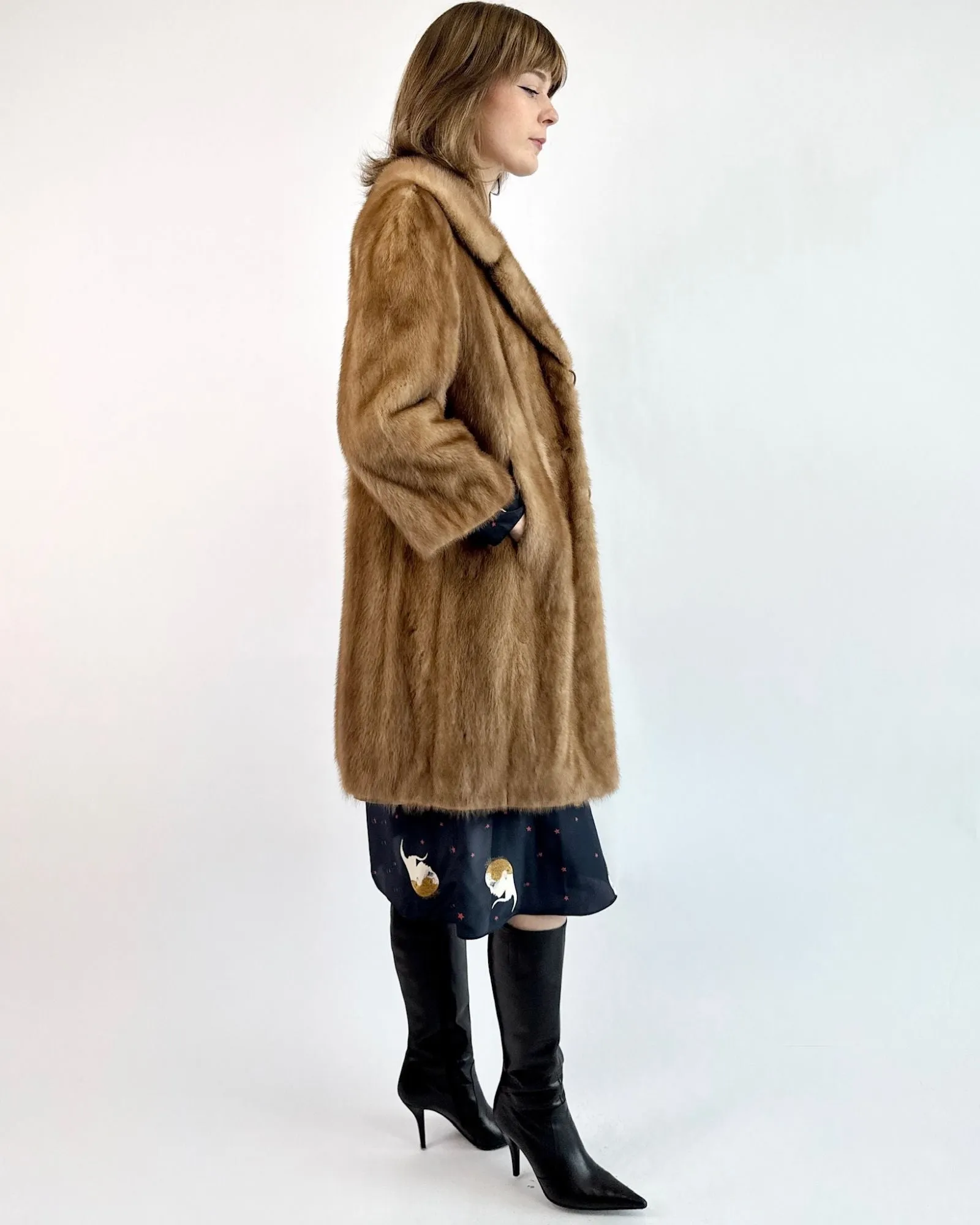 Scenic Drives Brown Mink Car Coat sold by Feathers Vintage product image thumbnail 5