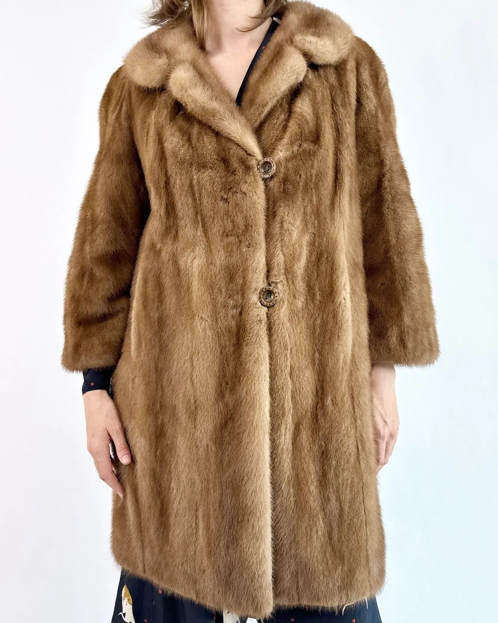 Scenic Drives Brown Mink Car Coat sold by Feathers Vintage product image thumbnail 2