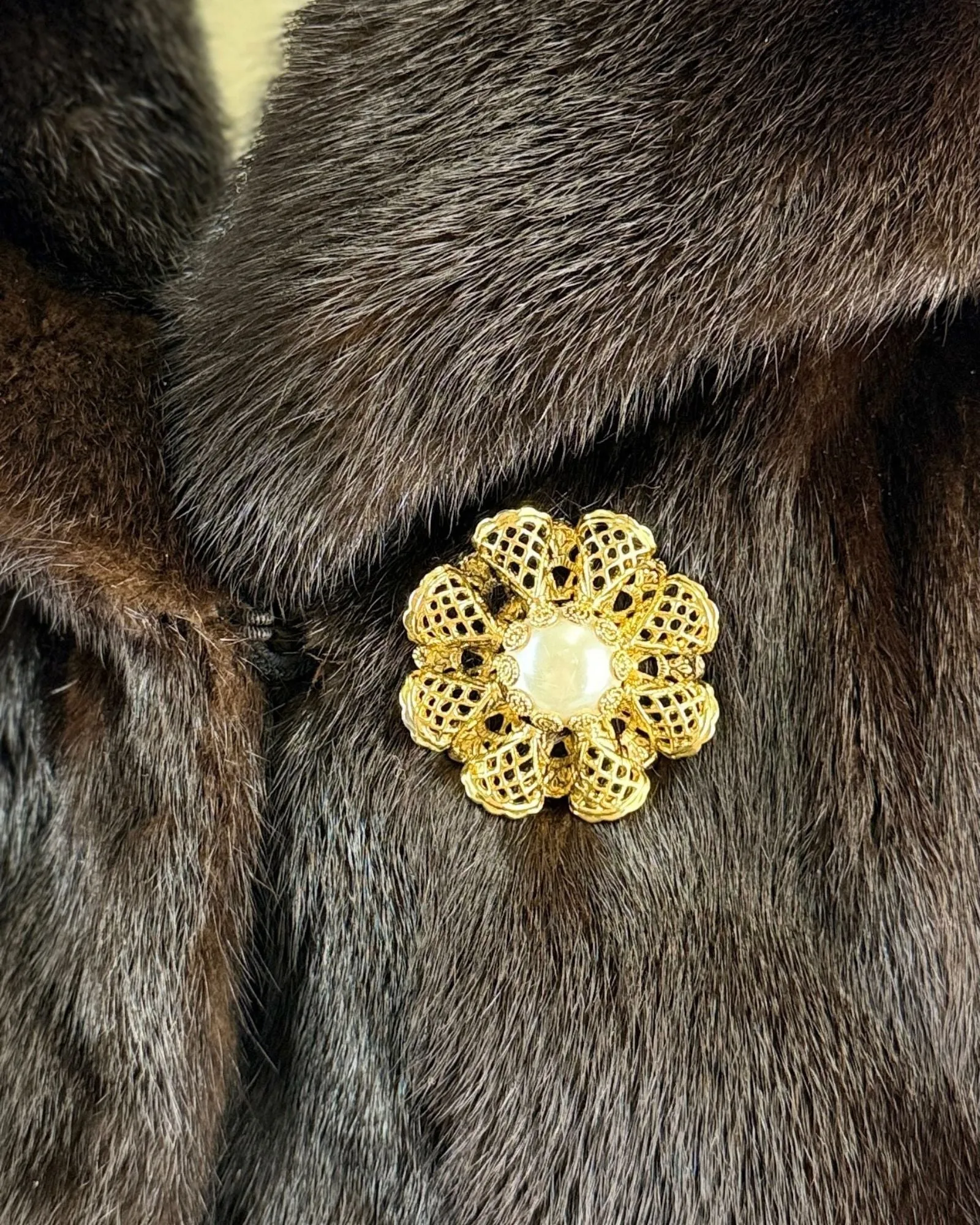 Dark Chocolate Cropped Mink Jacket sold by Feathers Vintage product image thumbnail 2