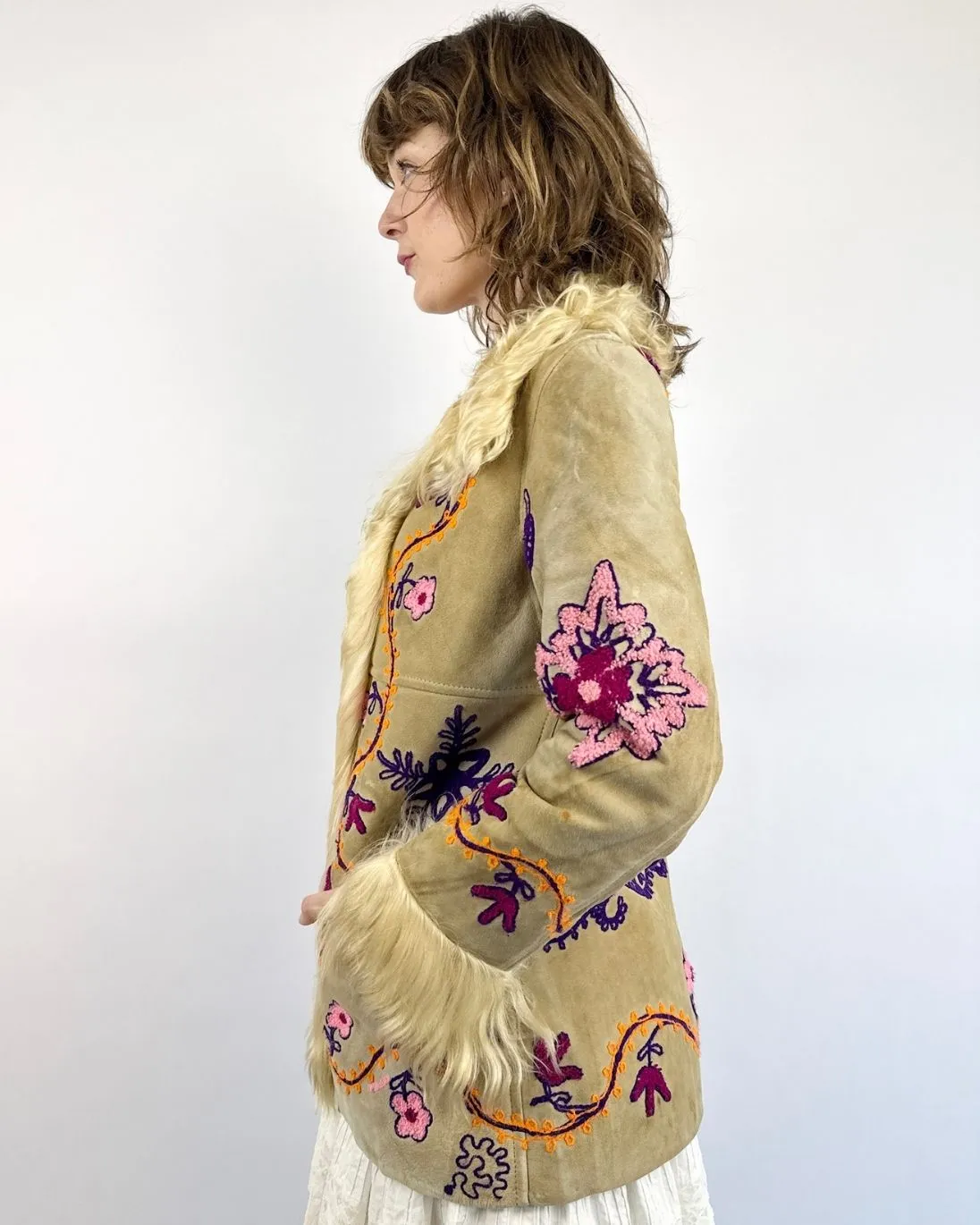 Penny Lane In Love Embroidered Afghan Shearling Coat sold by Feathers Vintage product image thumbnail 5