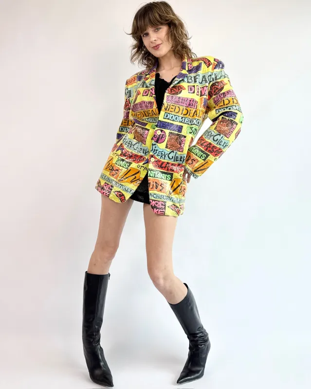 Stephen Sprouse Big Punk Sequin Blazer made by Feathers Vintage