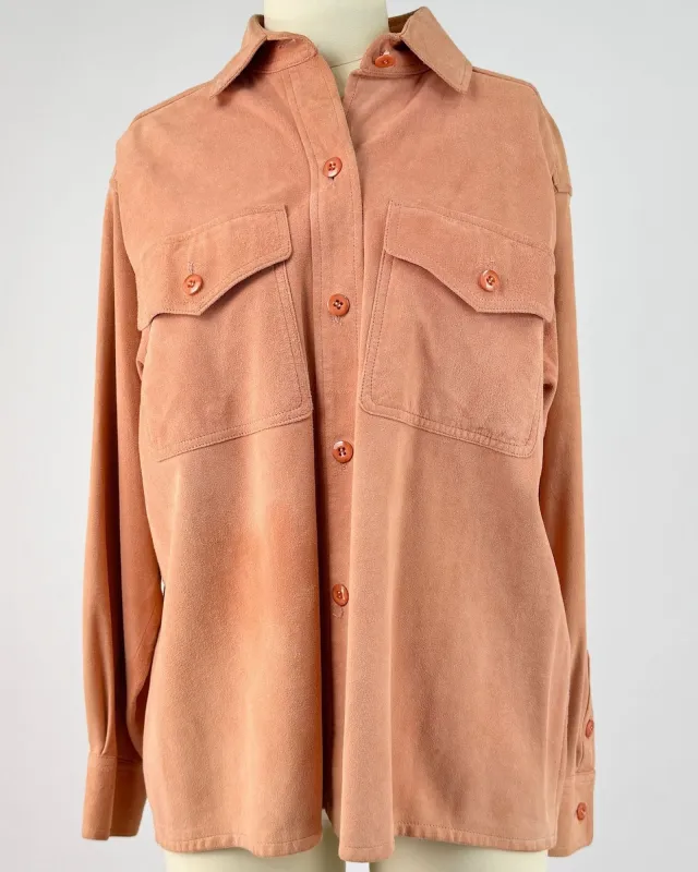 Pink YSL Suede Shirt made by Feathers Vintage