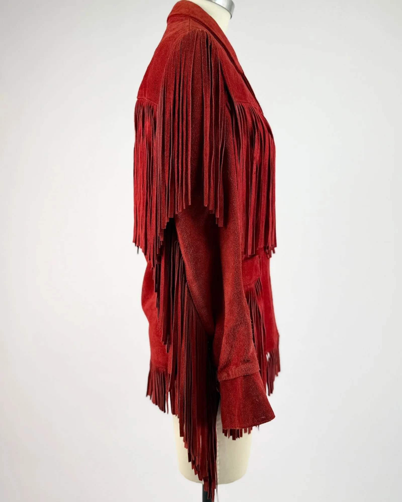 Vakko Suede Red Fringe Jacket sold by Feathers Vintage product image thumbnail 4