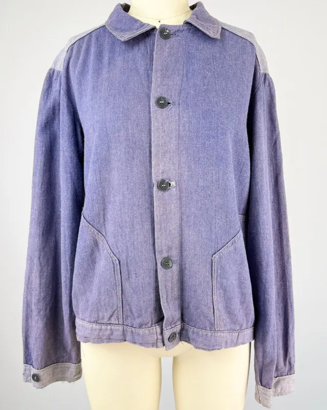 Purple French Workwear Jacket made by Feathers Vintage