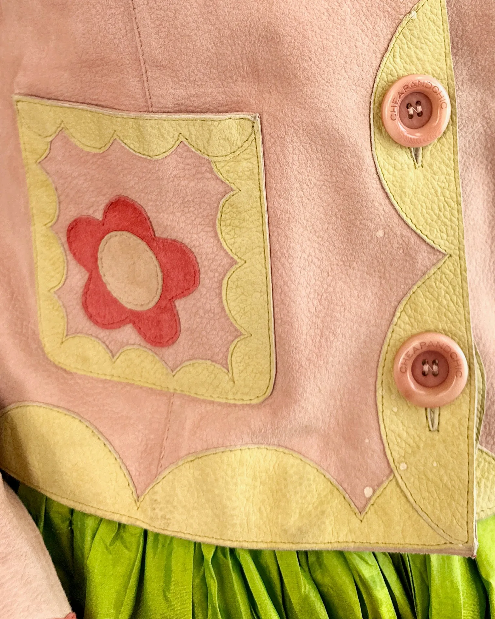 Moschino The Power of Flowers Leather Jacket sold by Feathers Vintage product image thumbnail 3