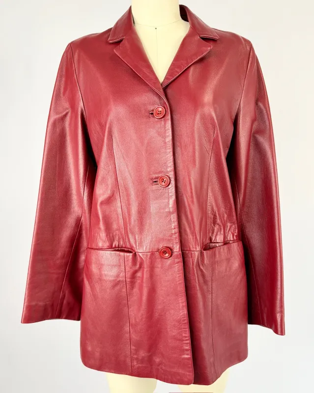 Cuoieria Fiorentina Italian Red Jacket made by Feathers Vintage
