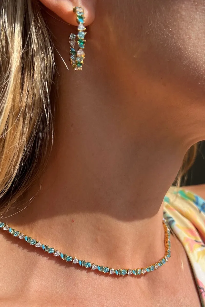 VIENNA MINI HOOPS- TURQUOISE sold by Native Gem product image thumbnail 3