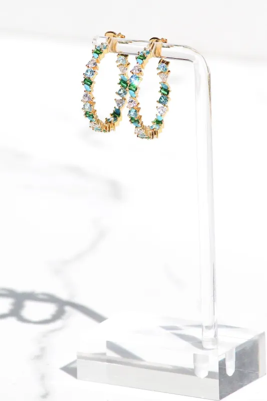 VIENNA MINI HOOPS- TURQUOISE sold by Native Gem