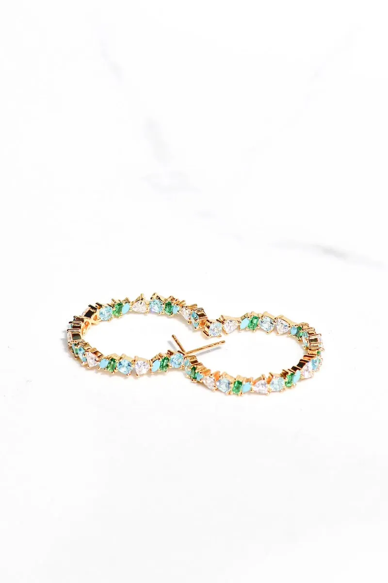VIENNA MINI HOOPS- TURQUOISE sold by Native Gem product image thumbnail 4