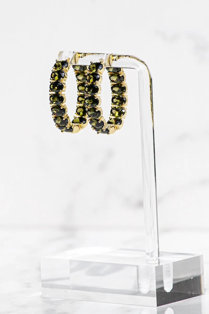 ELLIPSE HOOPS- PERIDOT sold by Native Gem