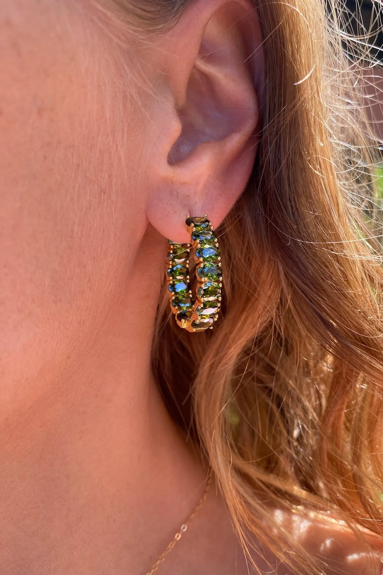 ELLIPSE HOOPS- PERIDOT sold by Native Gem product image thumbnail 2