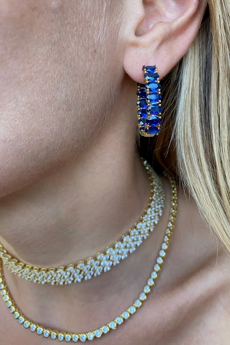 ELLIPSE HOOPS- BLUE SAPPHIRE sold by Native Gem product image thumbnail 2