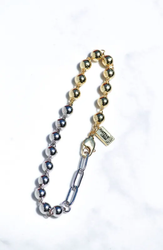 BOCCE BRACELET- DUO MIXED METAL made by Native Gem