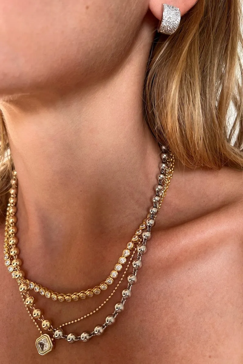 DUO BALL MIXED METAL CHAIN NECKLACE sold by Native Gem product image thumbnail 2