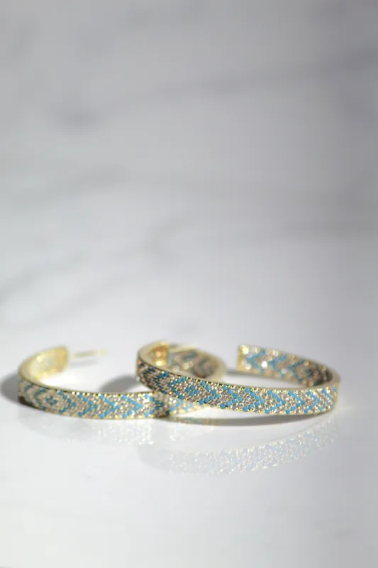 AXEL HOOPS- TURQUOISE sold by Native Gem