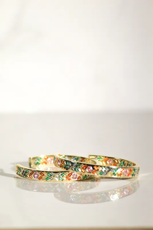 SUNBEAM HOOPS- RAINBOW made by Native Gem