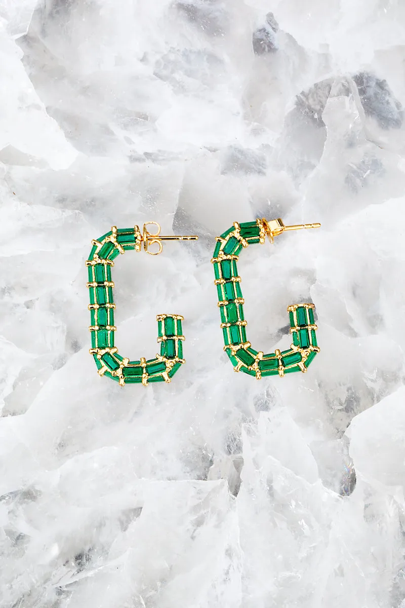 GLAM HOOPS- EMERALD sold by Native Gem