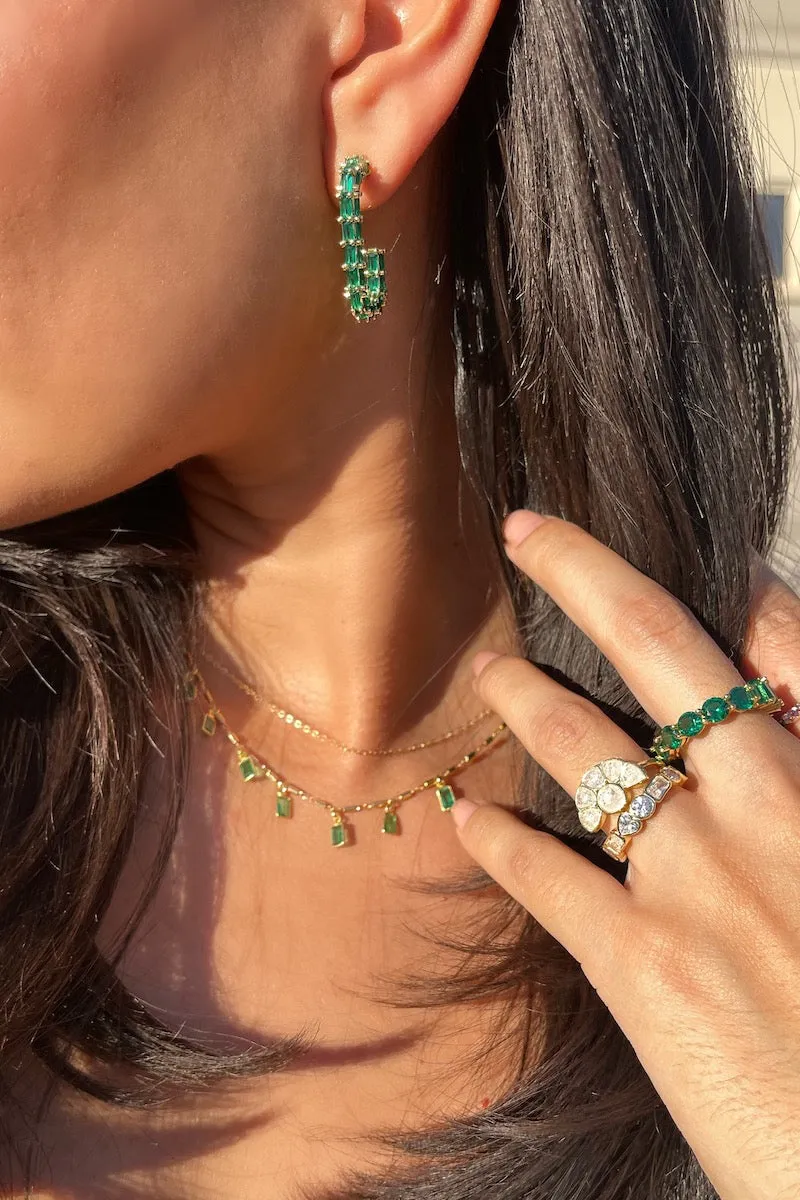 GLAM HOOPS- EMERALD sold by Native Gem product image thumbnail 2