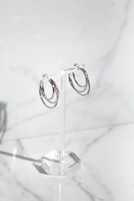 TRIPLE THREAT HOOPS- STERLING SILVER sold by Native Gem