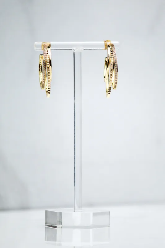 TRIPLE THREAT HOOPS- 14K GOLD VERMEIL sold by Native Gem