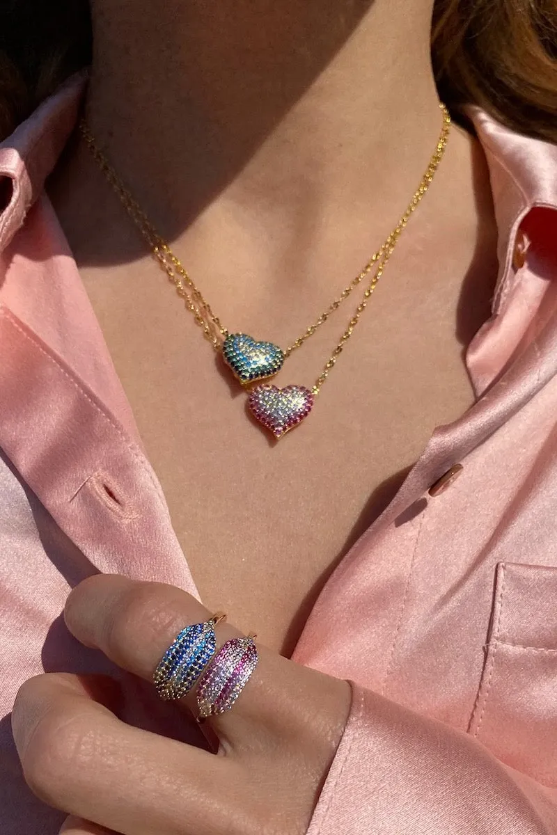 QUEEN OF HEARTS NECKLACE- PINK OMBRÉ sold by Native Gem product image thumbnail 3