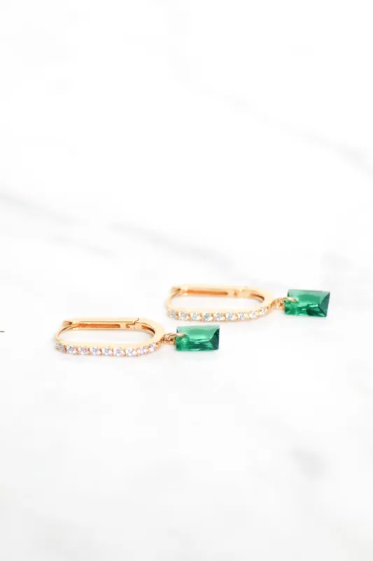BON BON RECTANGLE HUGGIES- EMERALD sold by Native Gem