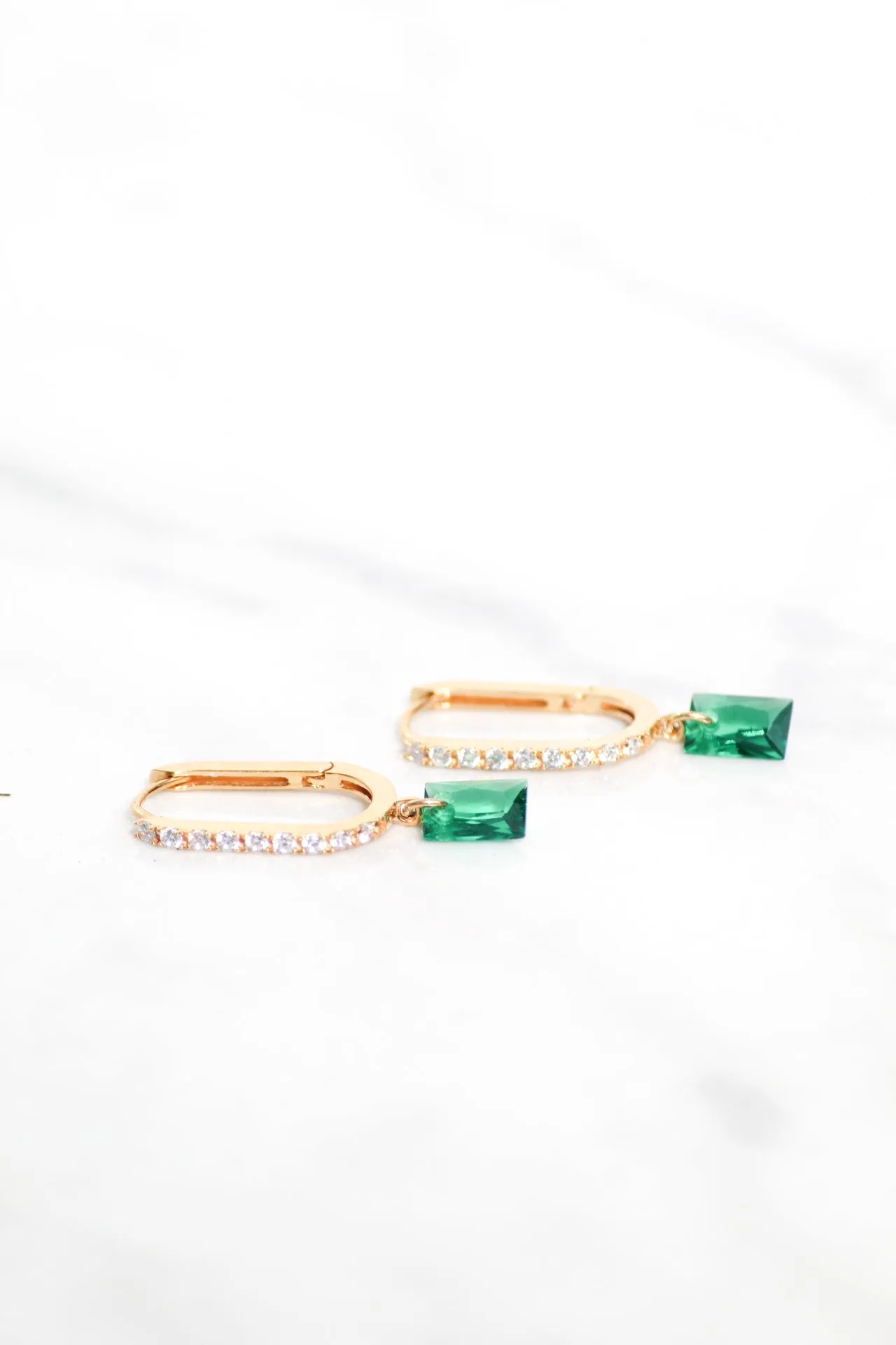 BON BON RECTANGLE HUGGIES- EMERALD sold by Native Gem