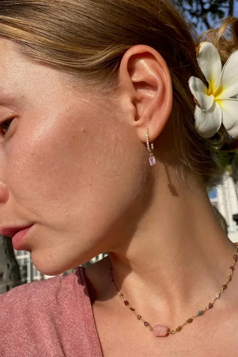 BON BON RECTANGLE EARRINGS- LIGHT PINK sold by Native Gem product image thumbnail 2