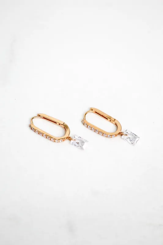 BON BON RECTANGLE HUGGIES-14K GOLD VERMEIL sold by Native Gem