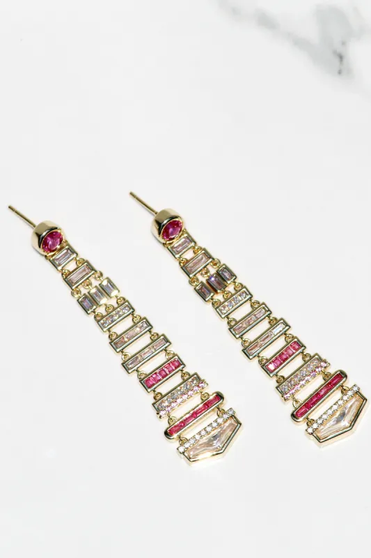 DECO EARRINGS- PINK sold by Native Gem
