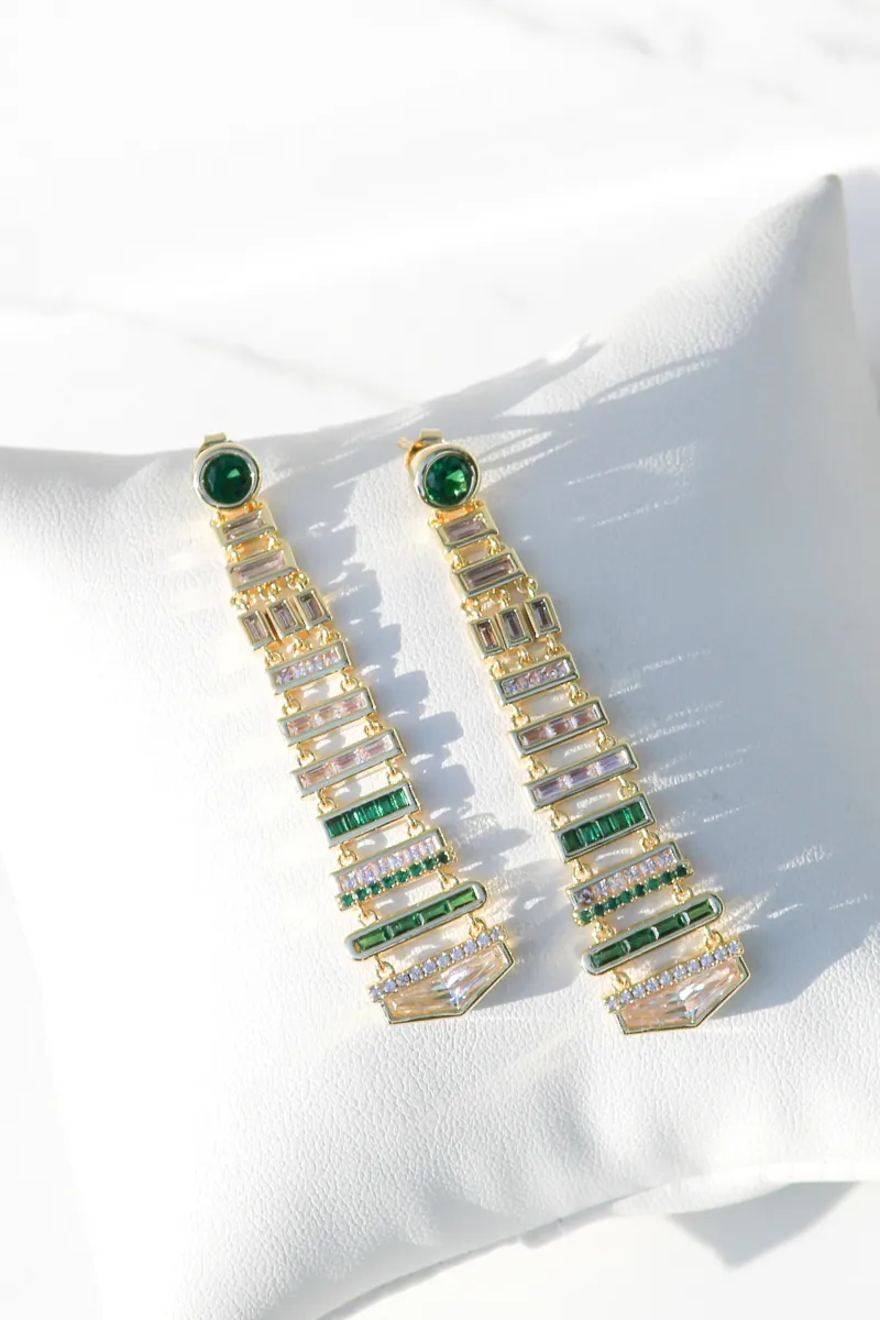 DECO EARRINGS- EMERALD sold by Native Gem