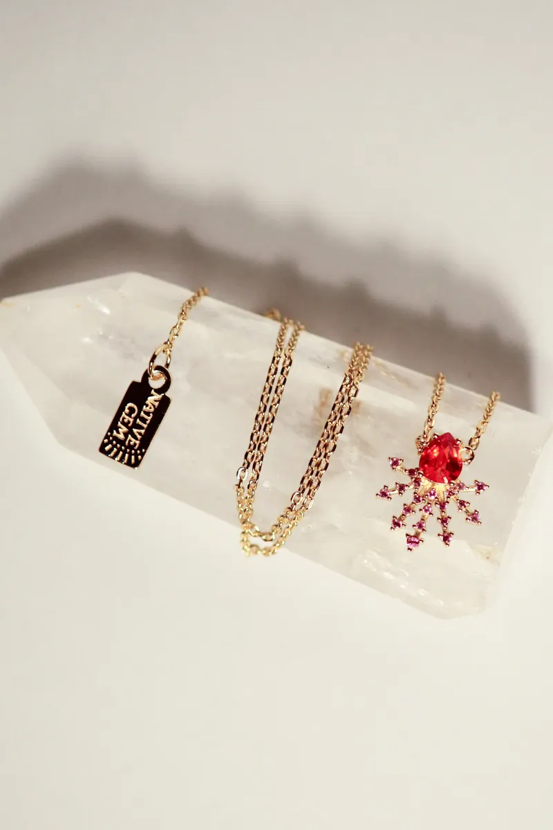 CRYSTALINE NECKLACE- FIRECRAKER ORANGE sold by Native Gem