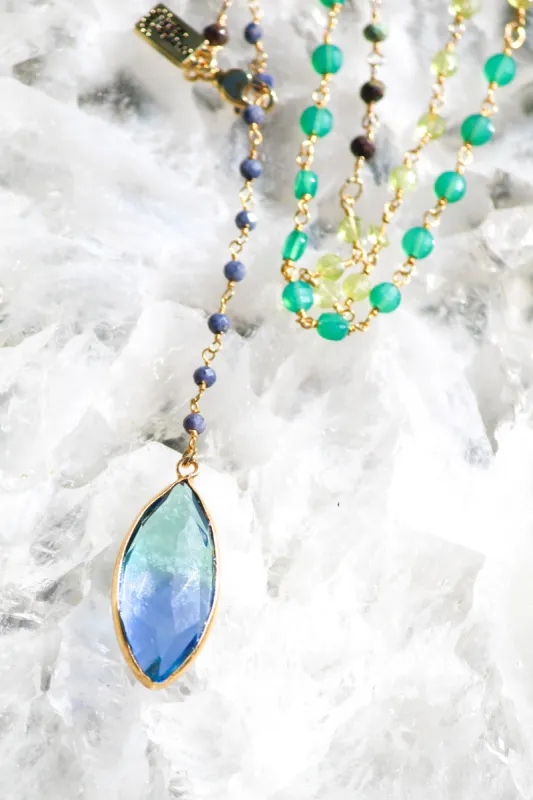 WATERCOLOR Y NECKLACE- BLUE HAWAIIAN sold by Native Gem