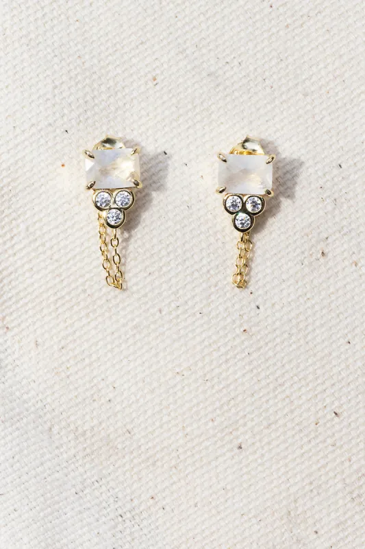 SHIVA EARRINGS- RAINBOW MOONSTONE sold by Native Gem