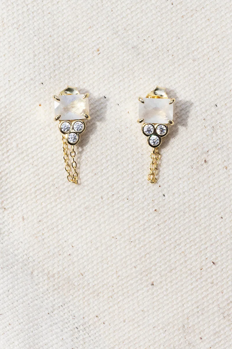SHIVA EARRINGS- RAINBOW MOONSTONE sold by Native Gem
