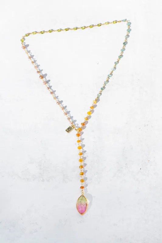 WATERCOLOR Y NECKLACE- SORBET sold by Native Gem