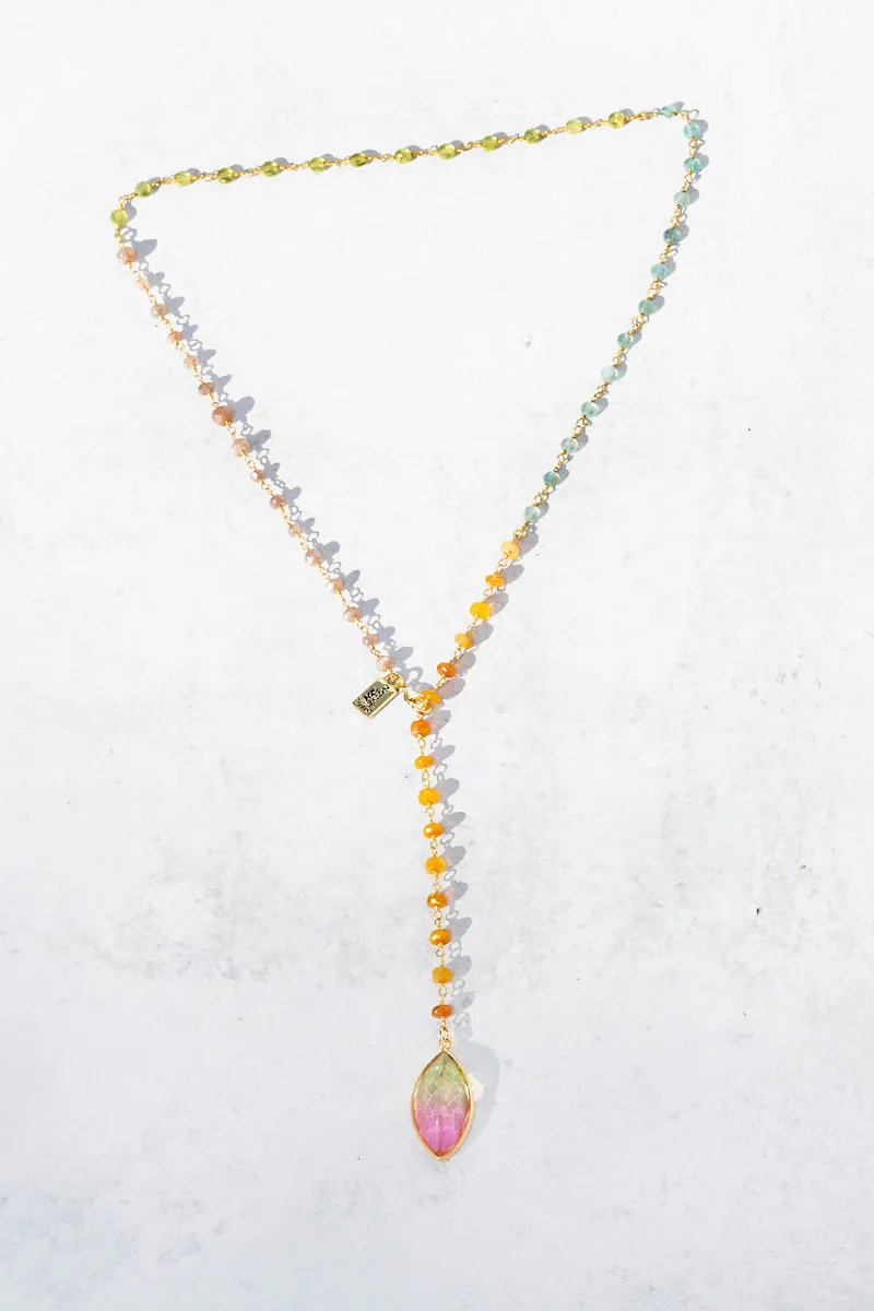 WATERCOLOR Y NECKLACE- SORBET sold by Native Gem