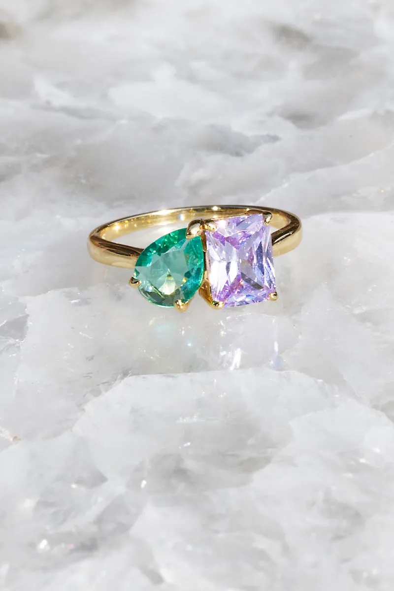 PERFECT PAIR RING- AMETHYST + PARAIBA sold by Native Gem