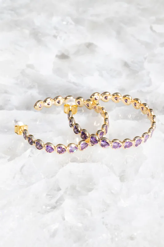 ETERNAL LOVE HOOPS- AMETHYST sold by Native Gem