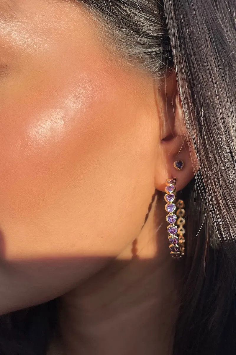 ETERNAL LOVE HOOPS- AMETHYST sold by Native Gem product image thumbnail 2