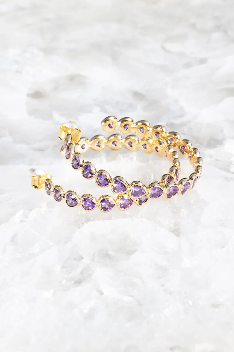 ETERNAL LOVE HOOPS- AMETHYST sold by Native Gem product image thumbnail 3