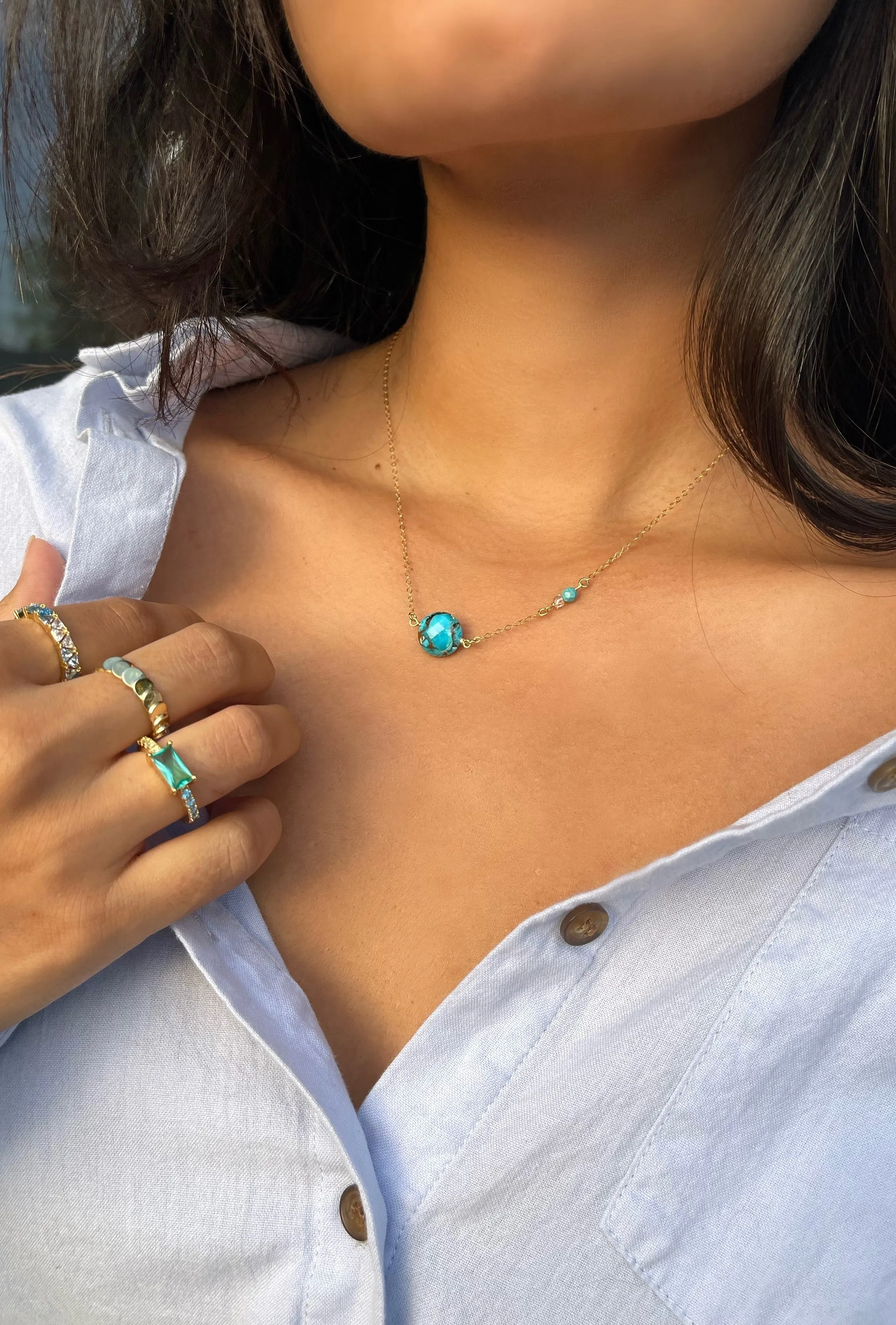 MACARON NECKLACE- TURQUOISE sold by Native Gem product image thumbnail 2