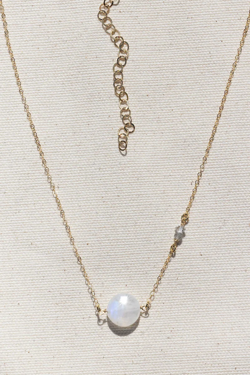 MACARON NECKLACE- RAINBOW MOONSTONE sold by Native Gem product image thumbnail 3